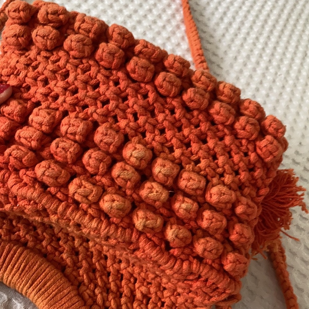 Cleobella Monaco orange macrame bag - Picture 6 of 8